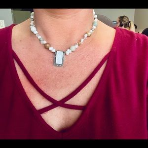 NEW Vintage Thailand fine silver pendant adjustable choker necklace.